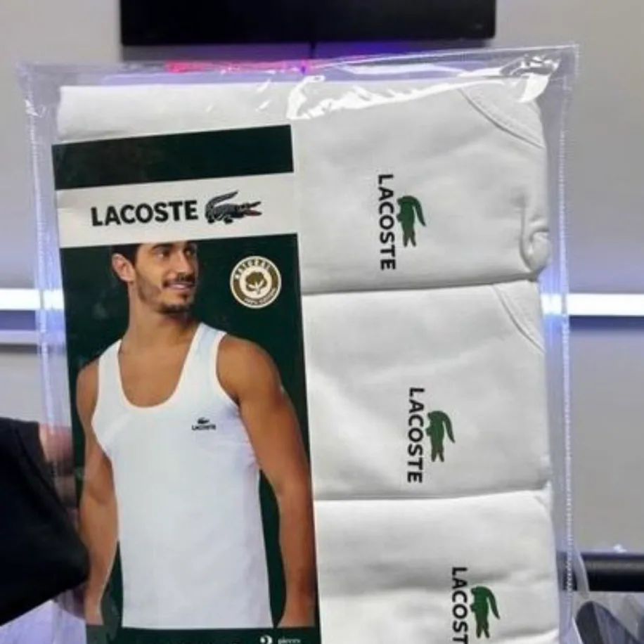 Lacoste 3 Adet Beyaz Atlet